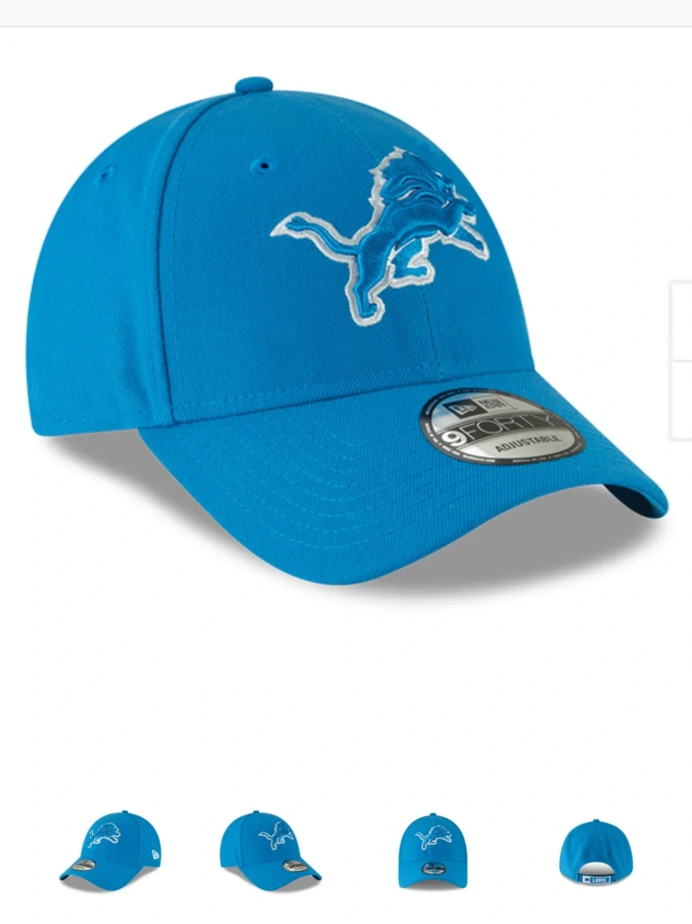 New Era Detroit Lions Blue 9Forty The League Adjustable Hat NWT